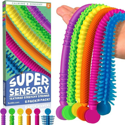 6 pcs Textured Stretchy Sensory Strings