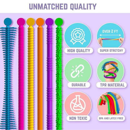 6 pcs Textured Stretchy Sensory Strings