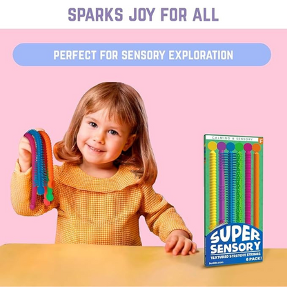 6 pcs Textured Stretchy Sensory Strings
